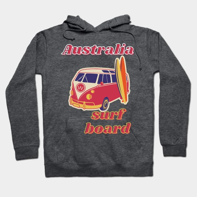 Australia surf board Hoodie by TeeText